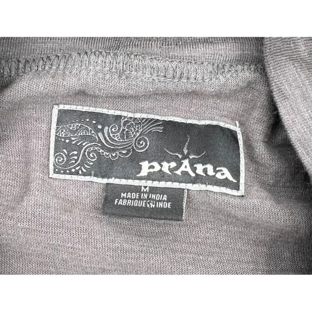 Prana Gray Organic Cotton Long Sleeve Cowl Neck Tunic With Front Pocket & Adjust